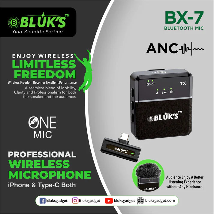BLUK'S BX-7 Wireless Professional Microphone