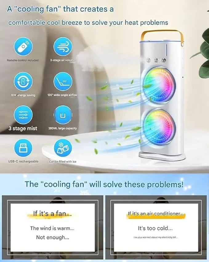 Tower Double Head Mist Fan