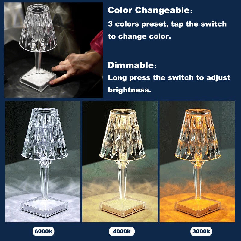 Dimmable 5W LED Crystal Table Lamp