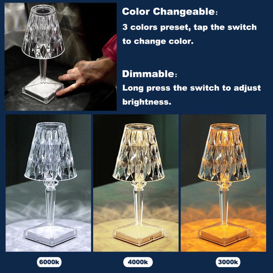 Dimmable 5W LED Crystal Table Lamp
